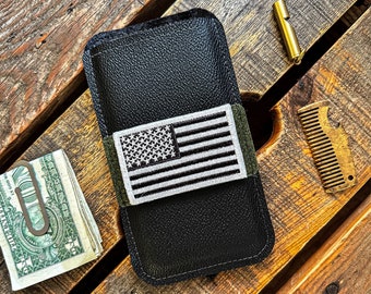 iPhone Pouch with Velcro for EDC Patches, Ranger Eyes, Badges. Available for Galaxy/Pixel/Android/More. Custom Sizing Option