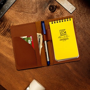 Housse en cuir pour ordinateur portable Rite in the Rain 3 "x 5", porte-cartes avec porte-stylo et poches pour cartes