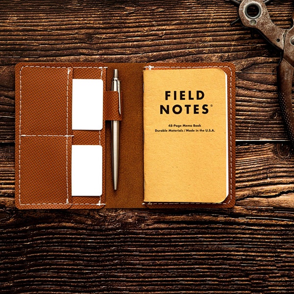 Field Notes Hülle mit Stifthalter und Kartenfächern 3,5 "x 5,5" Journal Lederhülle