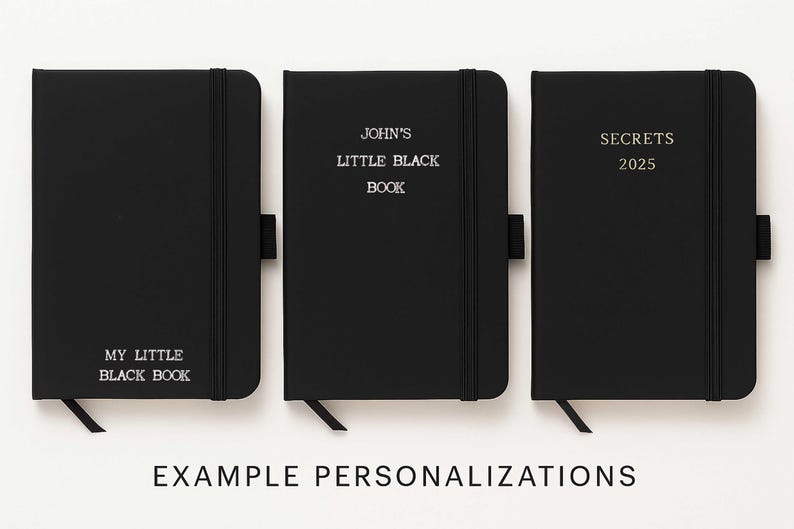 Personalized “Little Black Book” Notebook – Custom Name, Funny or Secret Journal for Men & Women, A6 Lined Notebook image 3