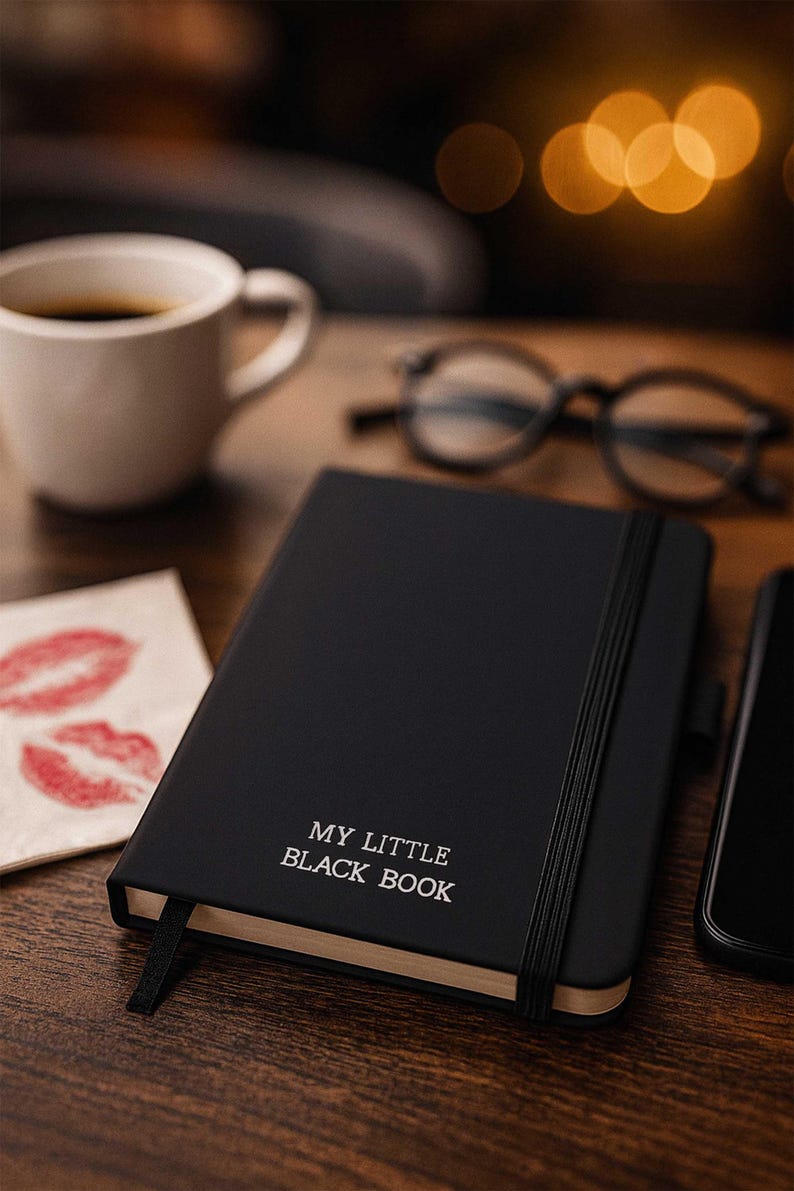 Personalized “Little Black Book” Notebook – Custom Name, Funny or Secret Journal for Men & Women, A6 Lined Notebook image 2