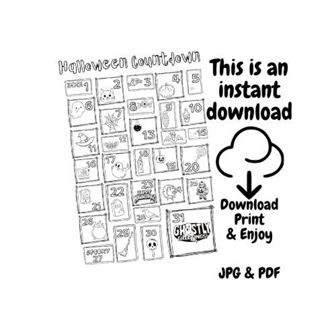 Printable Halloween Coloring Page Printable Halloween - Etsy