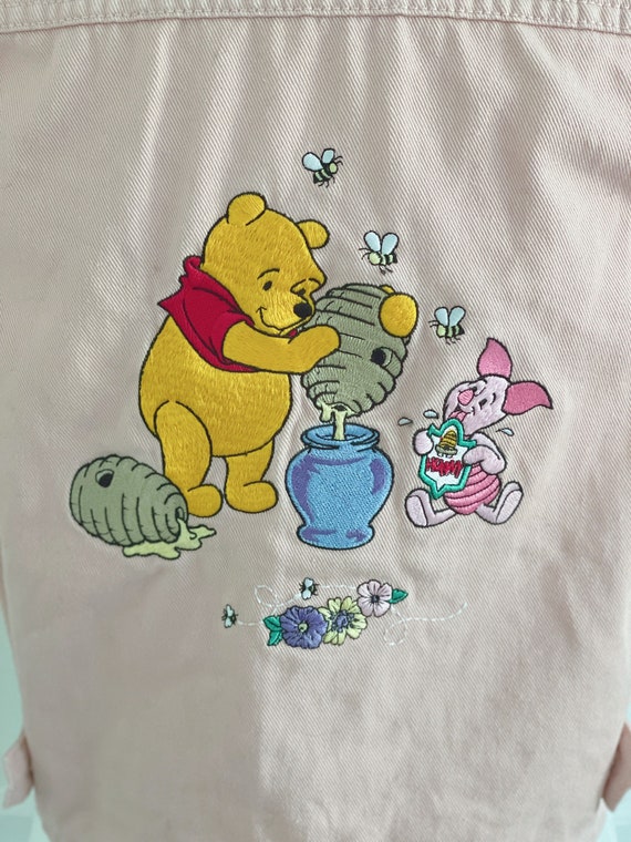Vintage Disney Winnie the Pooh embroidered pink j… - image 3