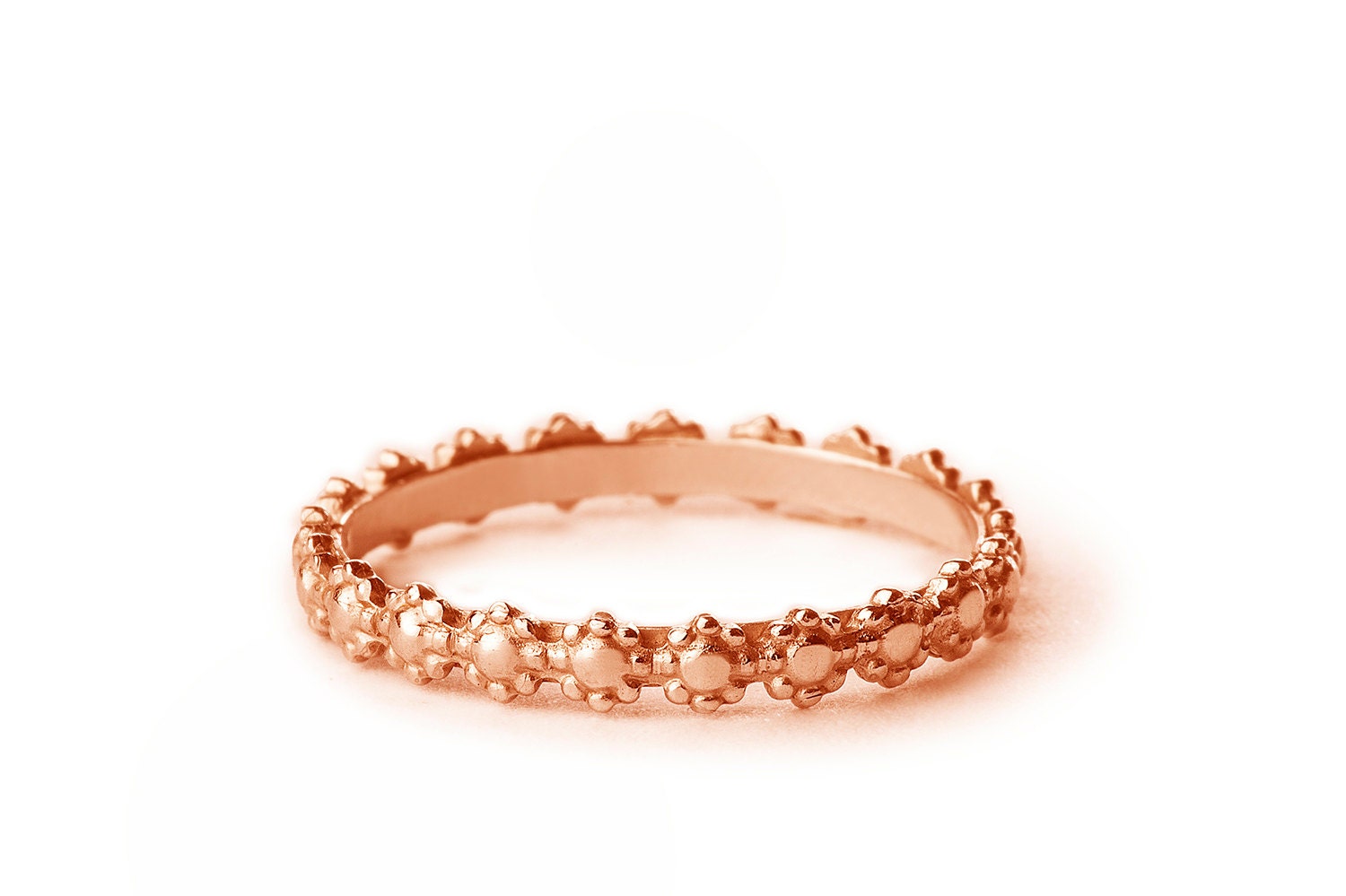 Floral Rose Gold Stacking Ring Set Flower Stacking Rings 14k Etsy