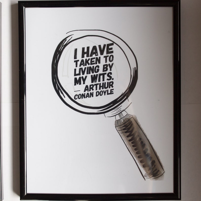 THREE Bookish quote prints Arthur Conan Doyle Sherlock Holmes