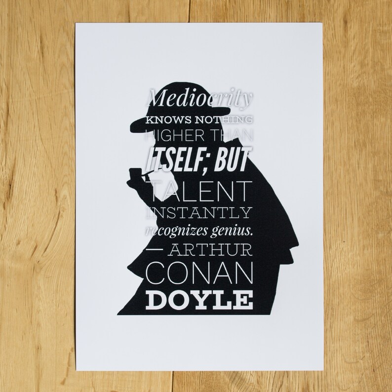 THREE Bookish quote prints Arthur Conan Doyle Sherlock Holmes