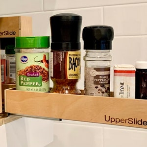 Pull Out Cabinet Drawer Organizer, UpperSlide Cabinet Pullouts Single Pull Out Spice Rack Large (US 303SL) - FREE SHIPPING