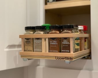 Pull Out Spice Rack Organizer, UpperSlide Cabinet Caddies Small Pull Out Cabinet Organizer (US 303S) – Fits most 12-inch cabinets