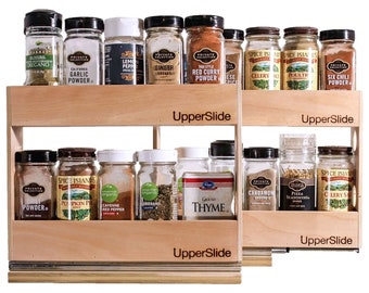 Pull Out Cabinet Drawer Organizers, Starter/Expansion Pack #1 - Two Small Double Pull Out Spice Rack Bundle (US 303SEP1) - FREE SHIPPING