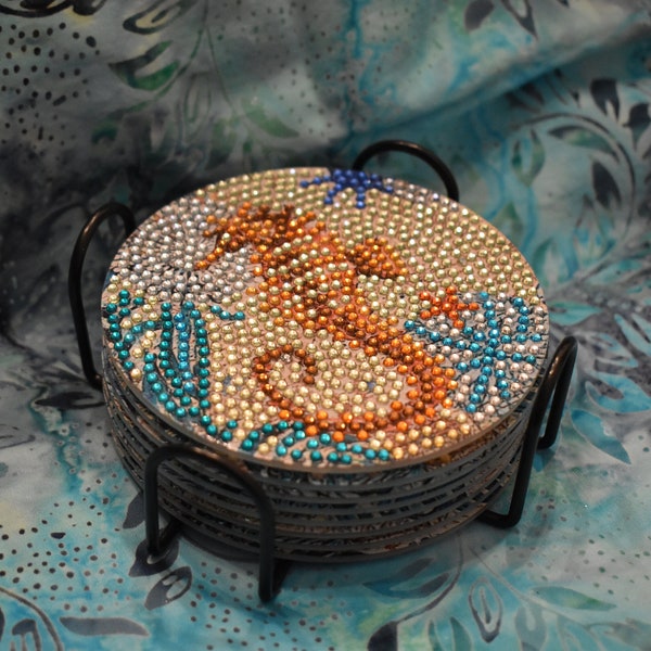Diamond Art Coasters Seaside Set Of Eight