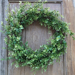 Boxwood Wreath, Spring Wreath, Green Wreath, Natural Wreath, Flowering Boxwood, Summer Decor, Anytime Wreath, Front Door Wreath, Farmhouse