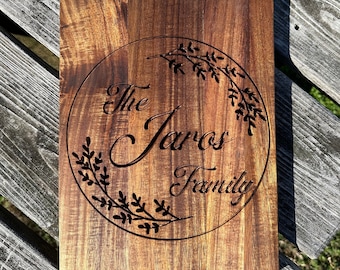 Personalized Engraved Serving Board, Charcuterie Board, Monogrammed, Cheese Board, Serving Board With Handle, Shower Gift, Custom Gift