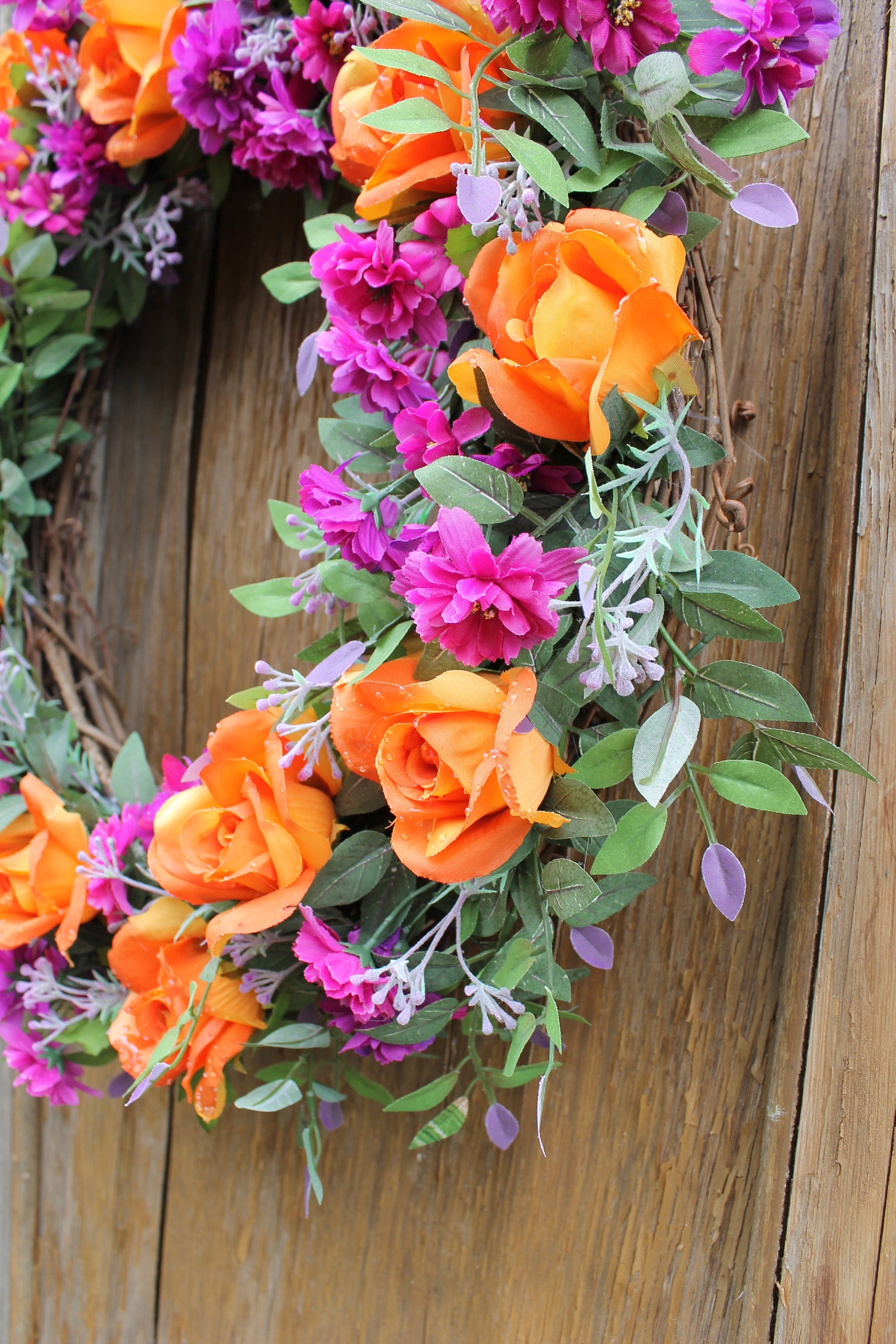 Rose Wreath Front Door Wreath Summer Wreath Spring Wreath Etsy