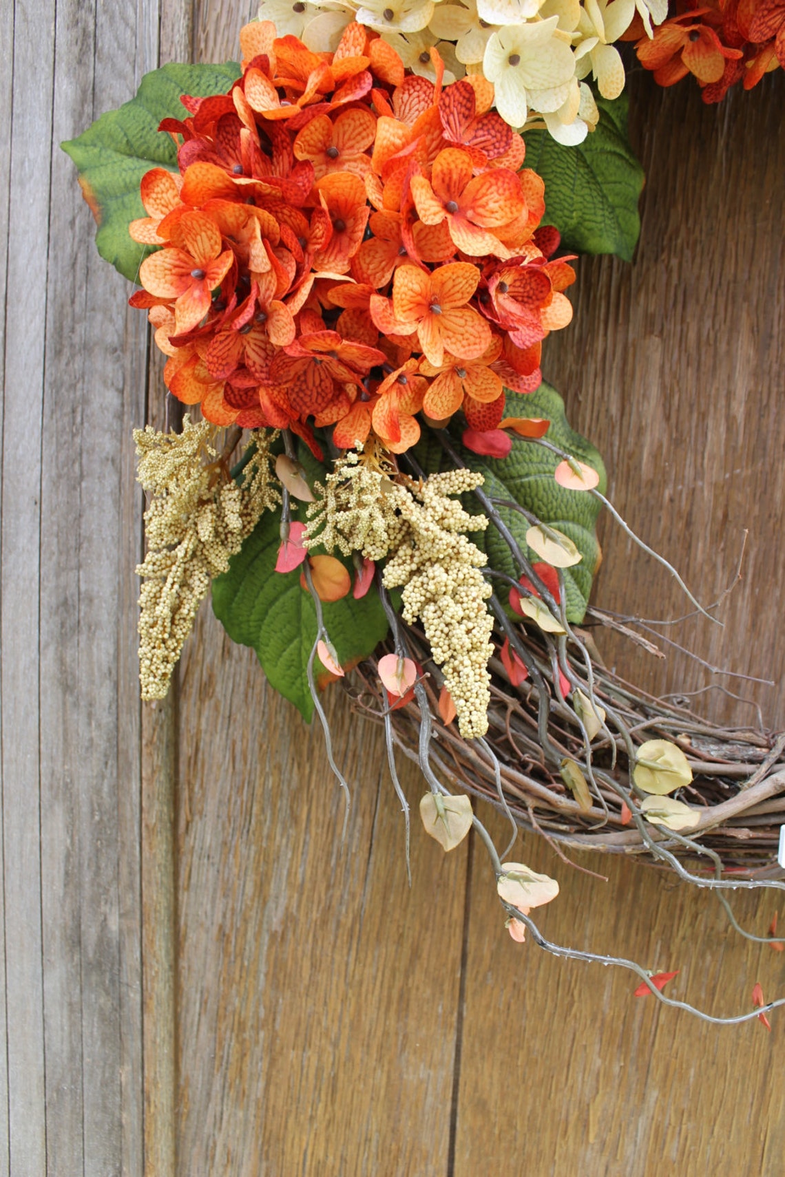Fall Wreath Initial Wreath Hydrangea Wreath Fall Hydrangea Etsy