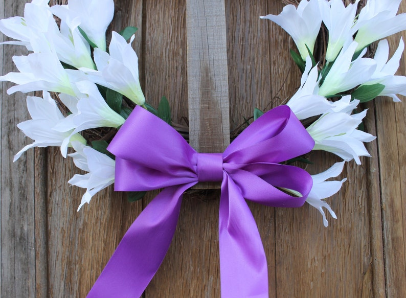 Easter Wreath Cross Wreath Easter Decor Easter Lilly Etsy