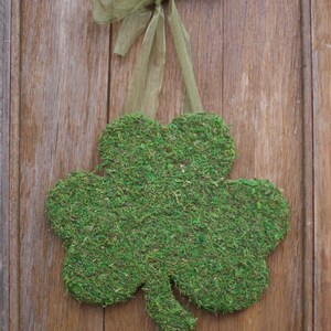 St. Patrick's Day Wreath, St. Patrick's Day Door Hanger, Shamrock Door Hanger, Shamrock, Moss Decor, St. Patrick's Day Decor, Front Door image 2