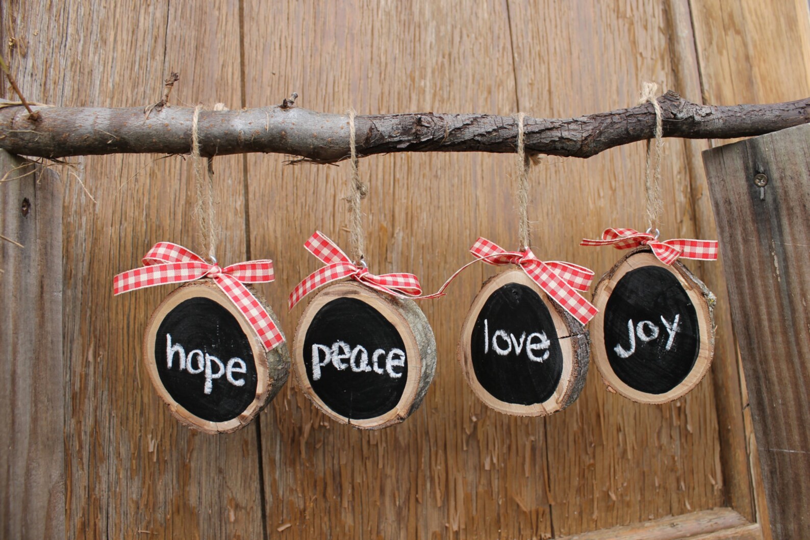 Chalkboard Christmas Ornaments Rustic Christmas Ornaments Etsy