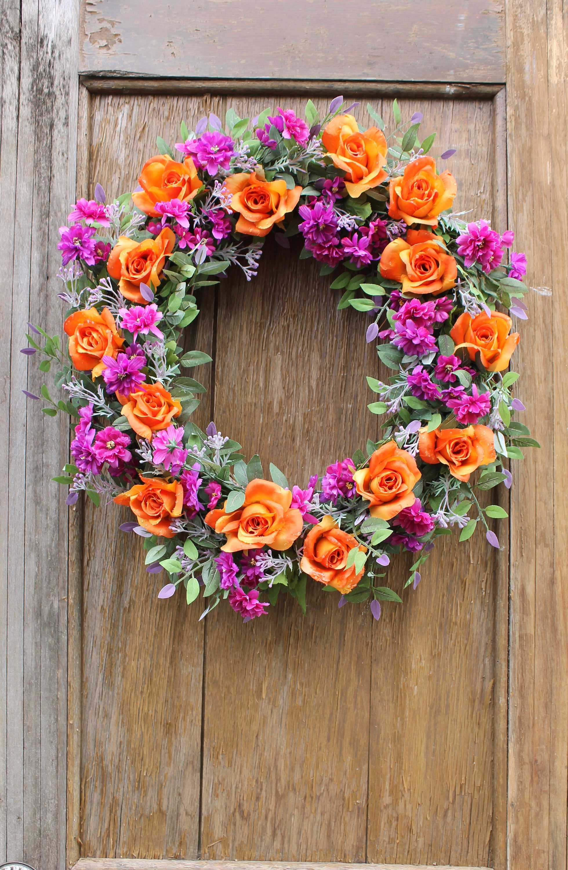 Rose Wreath Front Door Wreath Summer Wreath Spring Wreath Etsy