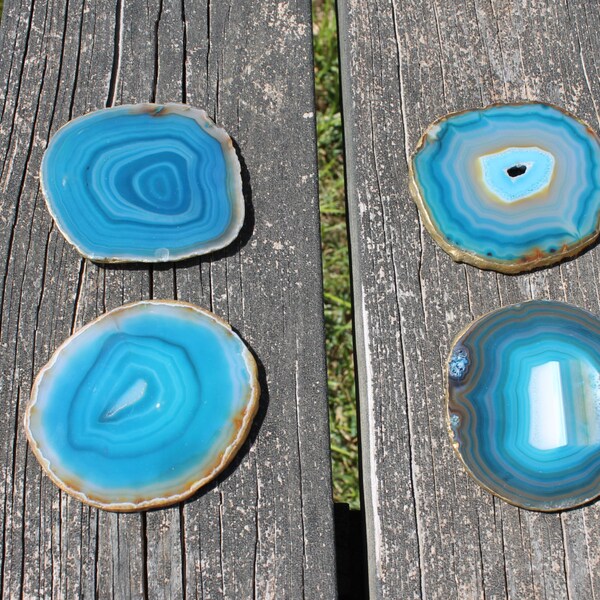 Agate Slice Coasters, Blue Agate Coasters, Geode Slice Coasters,  Agate Coasters, Anthropologie Inspired Coasters, Anthropologie, Blue Agate