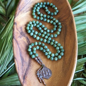 SACRED ABUNDANCE Jade Mala Beads 108 Buddha Mala Necklace British Columbia Jade Mala Buddhist Amulet Necklace, Ethical Mala Meditation Gift image 6