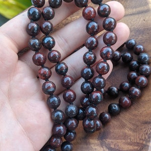 INNER STRENGTH Buddhist Mala Necklace Mala Beads 108 Jasper Buddha Mala Beads Buddha Meditation Gift Vintage Buddhist Amulet Grounding Mala image 3