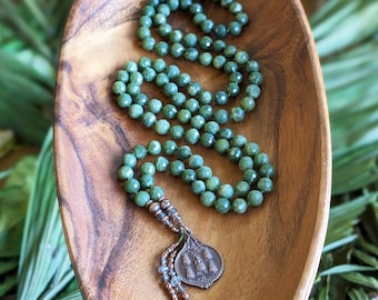 SACRED ABUNDANCE Jade Mala Beads 108 Buddha Mala Necklace British Columbia Jade Mala Buddhist Amulet Necklace, Ethical Mala Meditation Gift