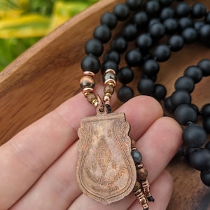 A NEW BEGINNING Buddhist Mala Necklace Matte Natural Black Onyx Mala Beads 108 Ethically-Sourced Gemstone Artisan Buddha Mala Necklace image 4