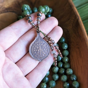 SACRED ABUNDANCE Jade Mala Beads 108 Buddha Mala Necklace British Columbia Jade Mala Buddhist Amulet Necklace, Ethical Mala Meditation Gift image 3