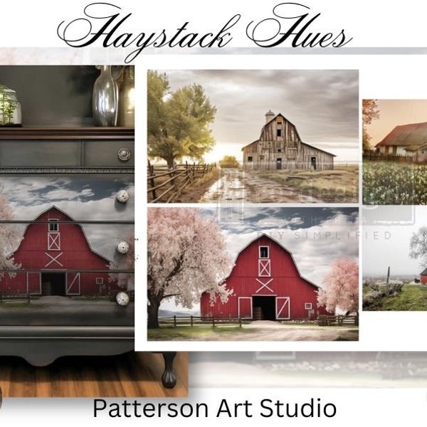 Haystack Hues  - New! Redesign with Prima Barn Farm  Decoupage Fiber - Decor Tissue Paper Multi Pack - Haystack Hues - 19.5 "x 30" 3 sheets