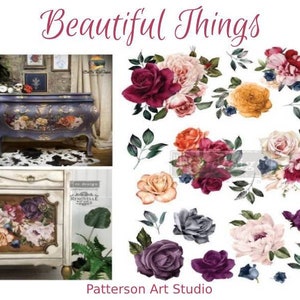 Rub on Furniture Transfer, Furniture Decal, Redesign with Prima, BEAUTIFUL THINGS 24" x35"