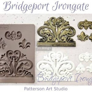 Silicone Mold - BRIDGEPORT IRONGATE - Redesign with Prima - Accent Scroll  5"x8" Mould