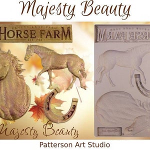 Silicone Mold - New! Majesty Beauty - Redesign with Prima Horse mold 5&quot;x8&quot; Silicone Equestrian Decor Mould