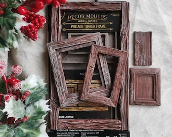 Holiday Decor Mould - Redesign with Prima - Vintage Timber Frame  -    Woodland Frame Mold ®5″x8″x8mm