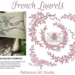 New! French Laurels - Redesign with Prima 12 x12 Clear Cling Decor Stamp