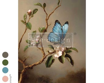 Blue Butterfly Decoupage Fiber Paper – Cerulean Soliloquy –  Redesign With Prima - 19.5″x30″ - 1 sheet.