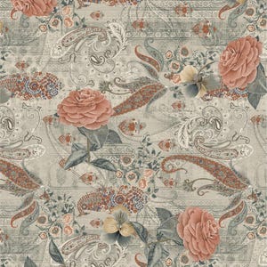 ROSE TAPESTRY - New! -  Belles and Whistles A2 Floral Decoupage Rice Paper -  Fine Art Decor Paper - Timeless Charm - 16.5&quot;x23.4&quot;