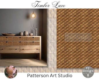 TIMBER LUXE - New! -  Redesign with Prima A1 Decoupage Fiber -  Fine Art Decor Paper - Timber Luxe - 23.4"x33.1"