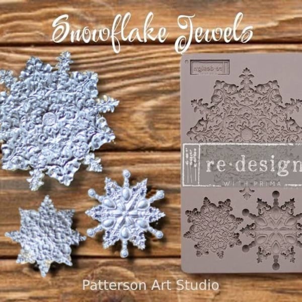 NEW! SNOWFLAKE JEWELS - Holiday Silicone Mold - Redesign With Prima Mould -  5"x8"