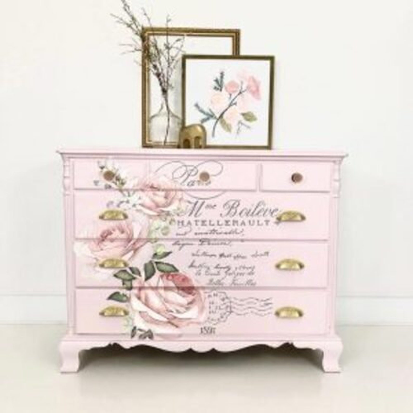 Rub on French Furniture Transfer Paris Floral Furniture Etsy