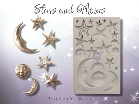 Finnabair Prima Art Decor Mould - Stars and Moons