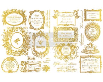 H2O Transfers Gold – Fleur De Minuit – 2 sheets, 8.5″x11″