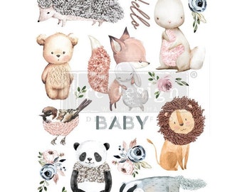 Rub on Furniture Transfer, Furniture Decal, Redesign with Prima,  Hello Baby 26" x34"