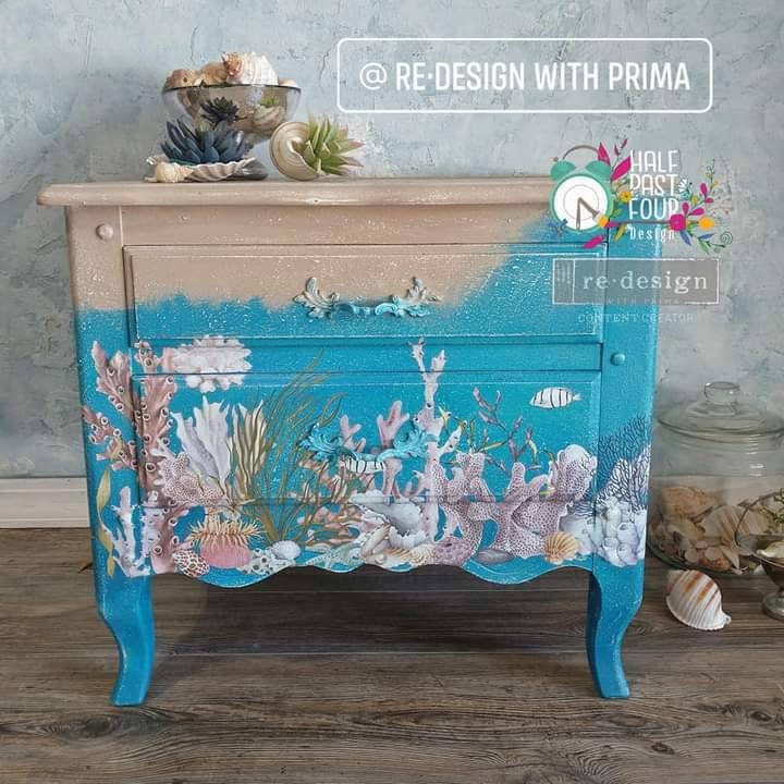 OCEAN Rub on Furniture Transfer Furniture Decal Redesign Etsy