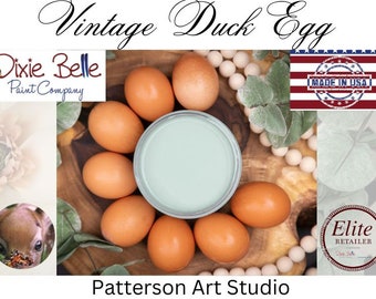 VINTAGE DUCK EGG- Chalk Mineral Paint- Dixie Belle Paint Company -Made in the usa - Vintage Duck Egg  - Med Blue - Furniture and Decor Paint