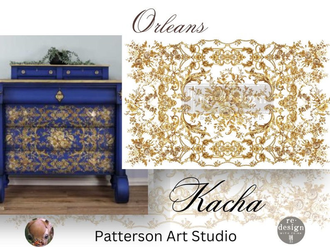 ORLEANS Kacha Rub on Furniture Transfer, Furniture Decal, Kacha for Redesign With Prima ORLEANS