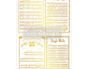 Middy Foil Rub On Transfers® Kacha – Yuletide Symphony - Christmas – 2 sheets, 8.5″x11″