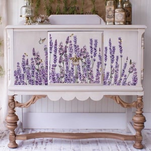CHAMPS DE LAVENDE- Rub on French Furniture Transfer, Furniture Decal, Redesign with Prima - Lavender transfer 24" x 35"