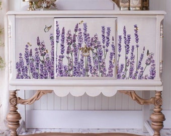 CHAMPS DE LAVENDE- Rub on French Furniture Transfer, Furniture Decal, Redesign with Prima - Lavender transfer 24" x 35"