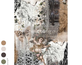 Vintage European Butterfly Decoupage Fiber Paper –The Chrysalis Canon –  Redesign With Prima - 19.5″x30″ - 1 sheet.