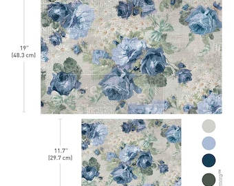 MEADOW MELODIES - Redesign with Prima Floral Double Delight Decoupage Fiber Paper Set - Two Sheets - One 19.5x30 and One 11.7x16.5 sheet